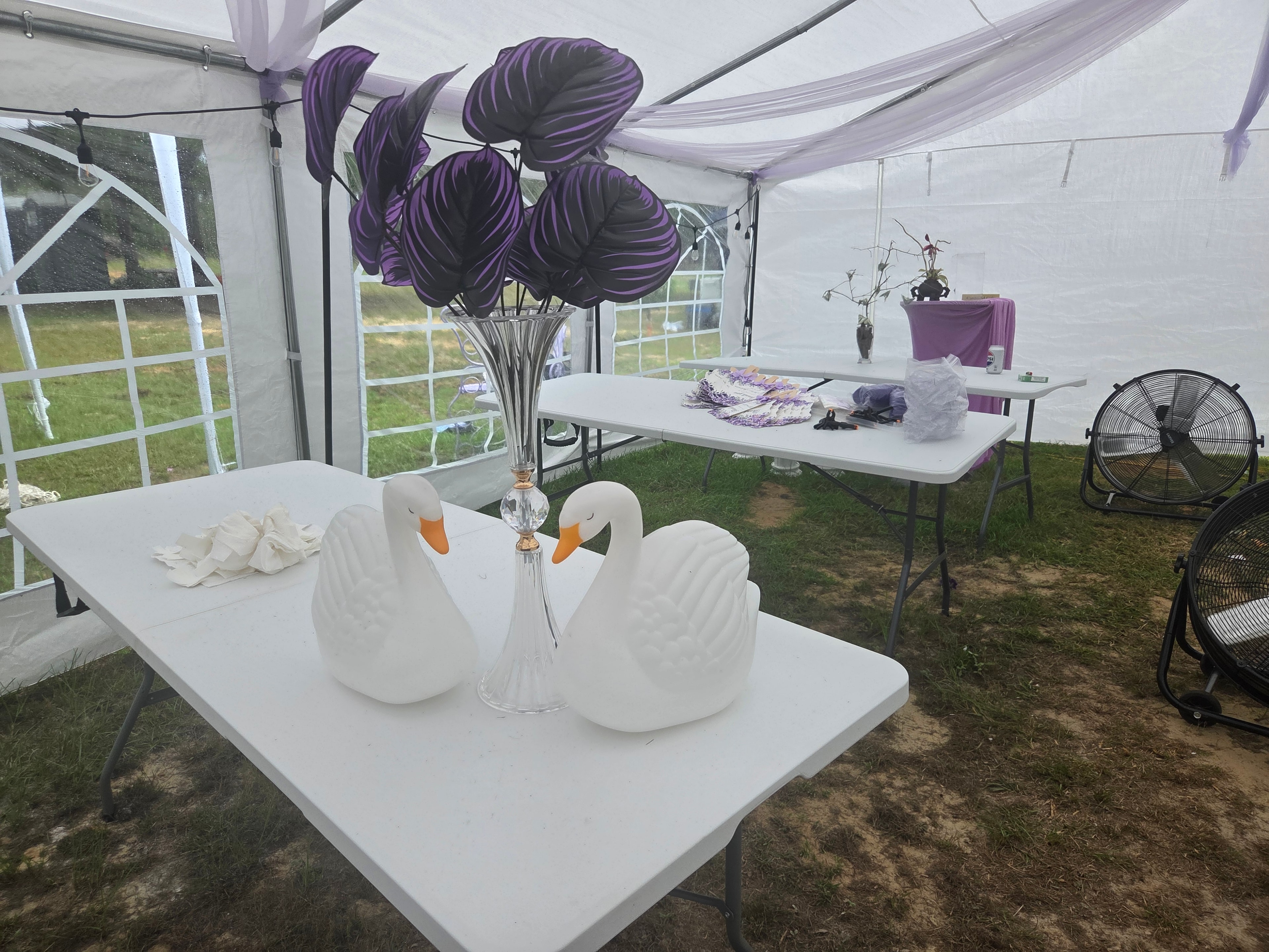 Tent setup at a local event